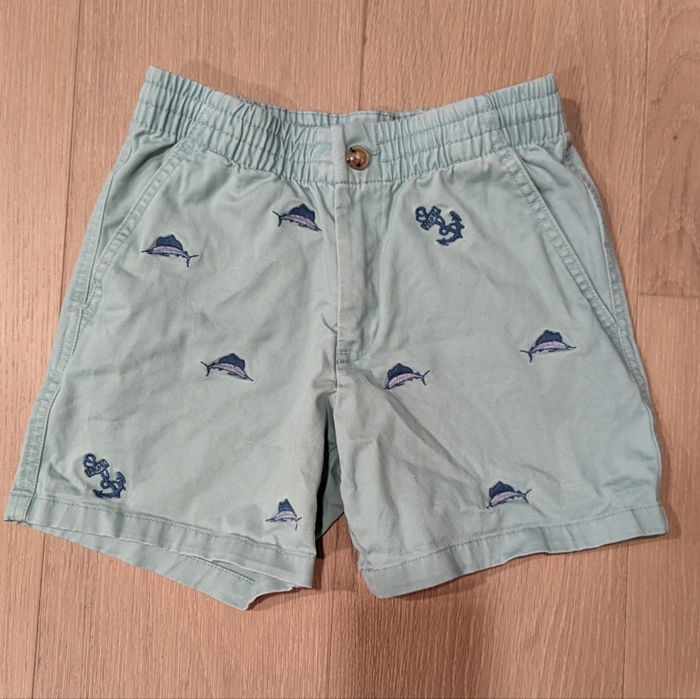 Polo Light Teal Shorts with Nautical Embroidery